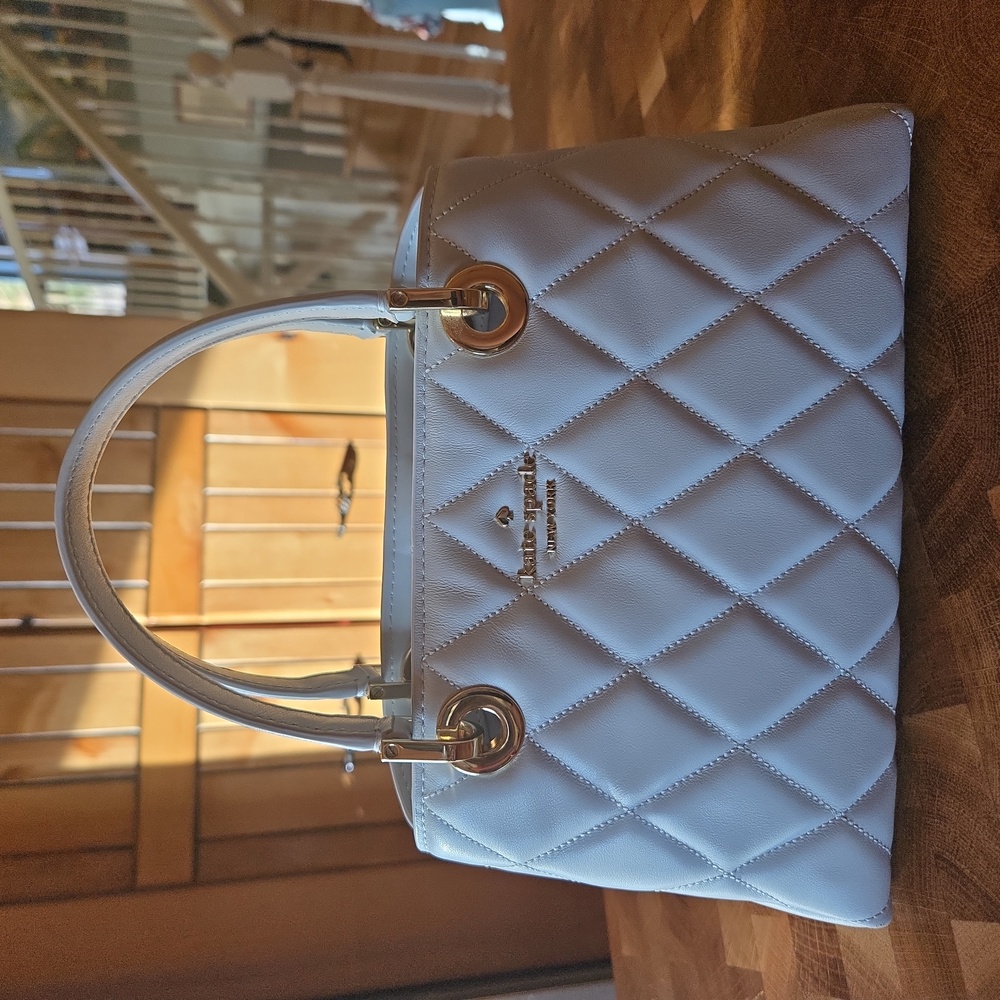 Kate Spade mini Light Gray Quilted Satchel - Picture 3 of 14